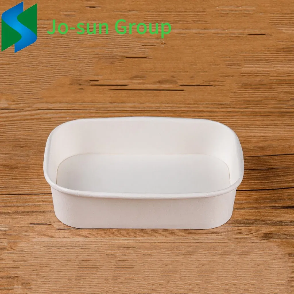 Jo-Sun Wholesale 600 Ml Rectangular Food Grade Takeout Box Kraft Paper Square Bowl with Lid