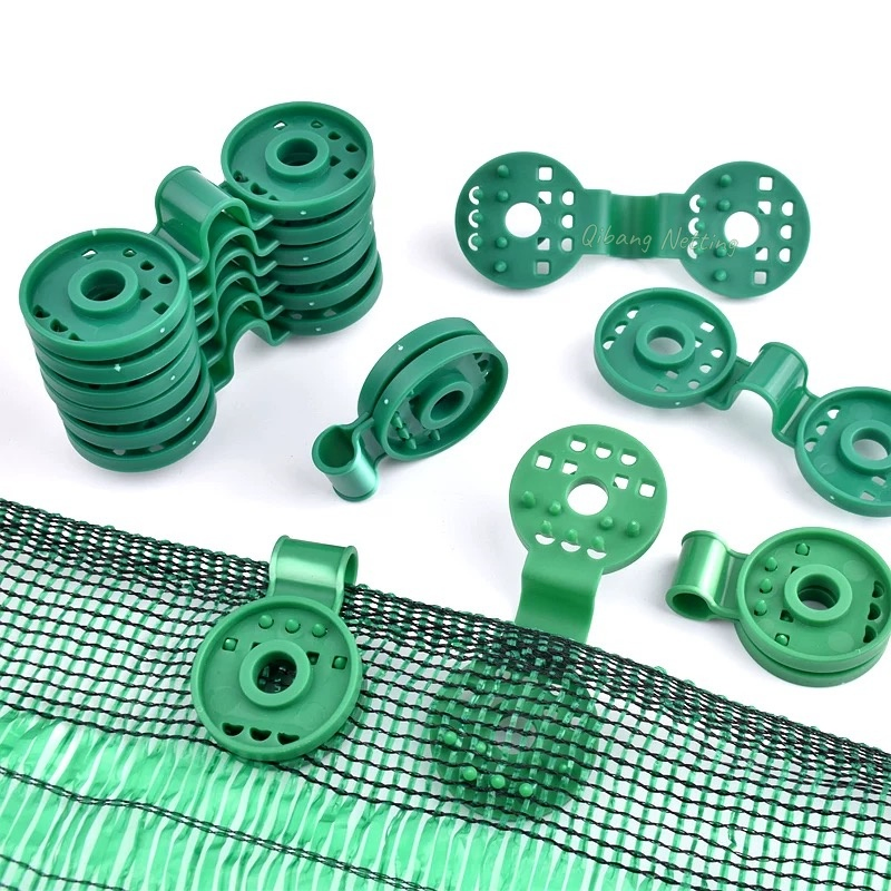 Supportive Green Plastic Shade Cloth Fasteners for Garden Netting and Plant Support