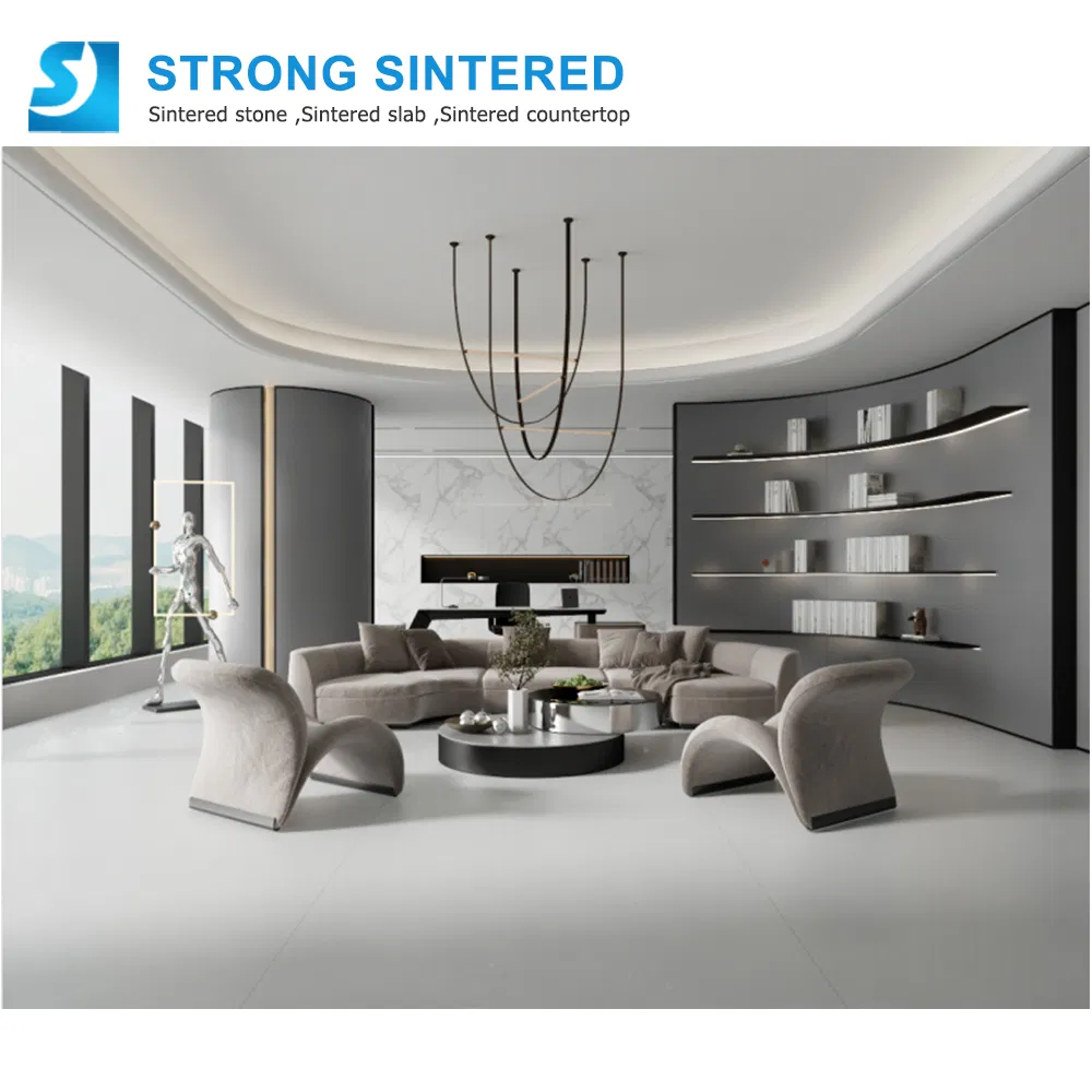 Pure Grey Sintered Stone Heat Resistance Big Slabs for Bathroom Cabinet Decoration