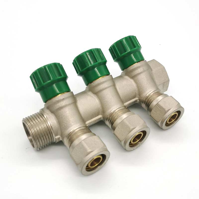 1 Way - 6 Way Manifold with Pex Fitting Compression Screw Adaptor for Underfloor Heating HVAC Thermostat Distributor