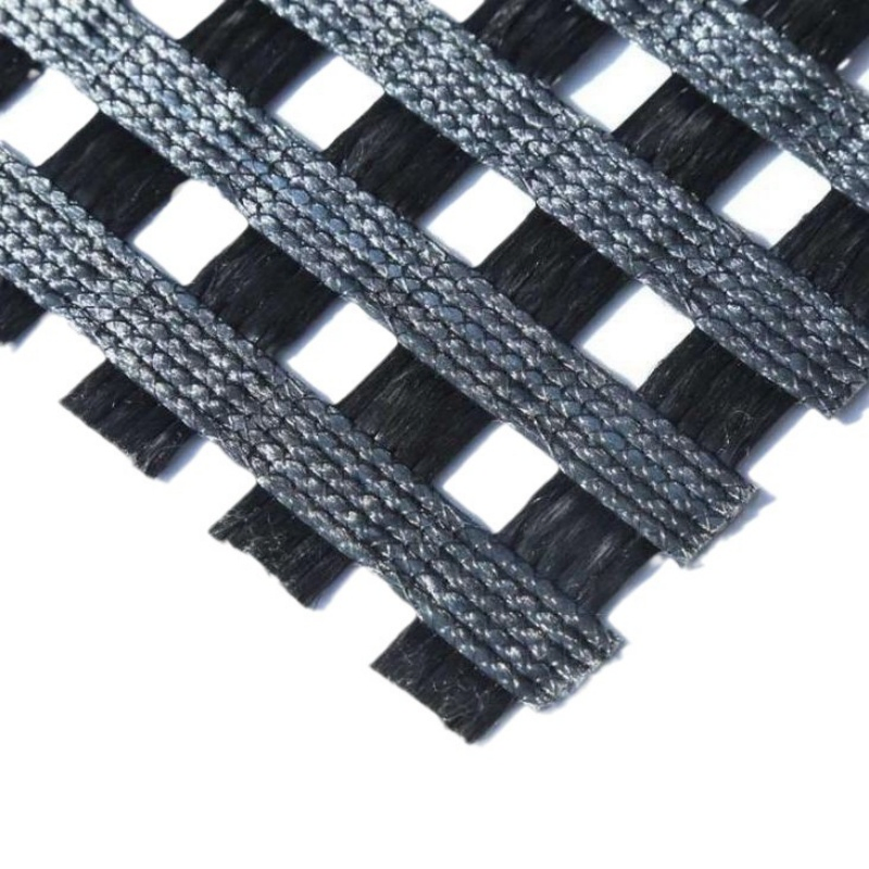 Warp Knitted Polyester Geogrid for Soil Stabilization
