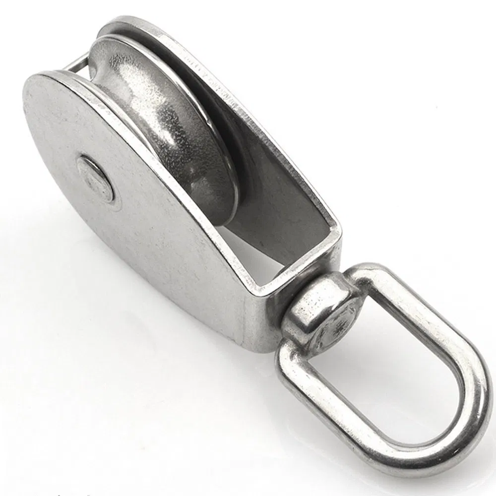 Stainless Steel Single Wheel Swivel Pulley for Industrial Rigging Lifting