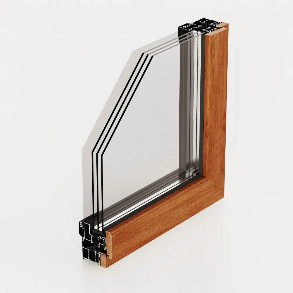 Energy Efficient Wood-Aluminum Composite Casement Windows with CSA Certified for Energy Saving