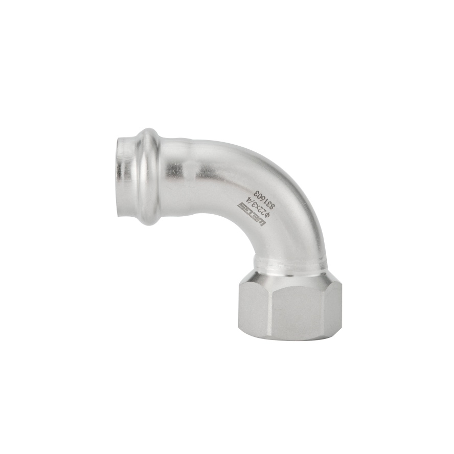 Dvgw Wras Stainless Steel Press Short Female Elbow 304/316L for Water Supply & HVAC