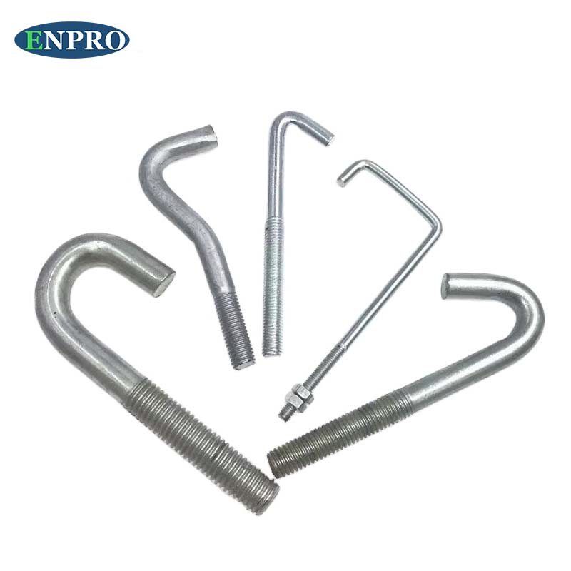 Анкерный болт J-образный из углеродистой стали M8-M36