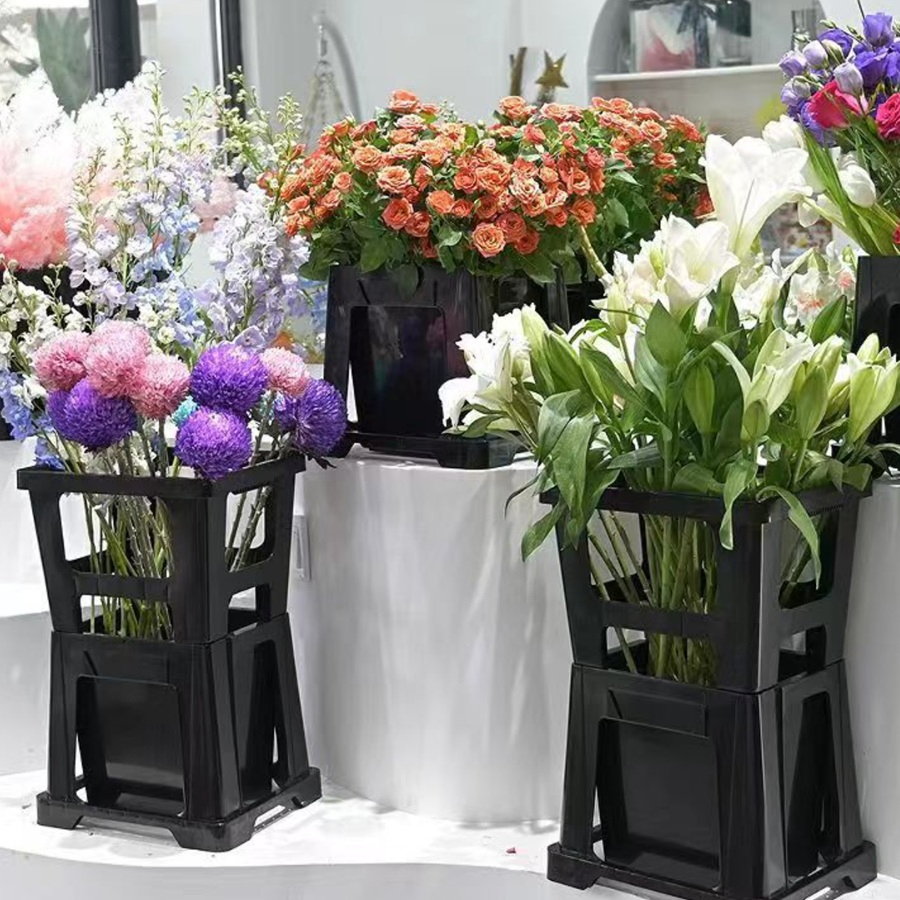 Flowers Auction Display Royal Flora Holland Plastic Dutch Flower Bucket for Gardening