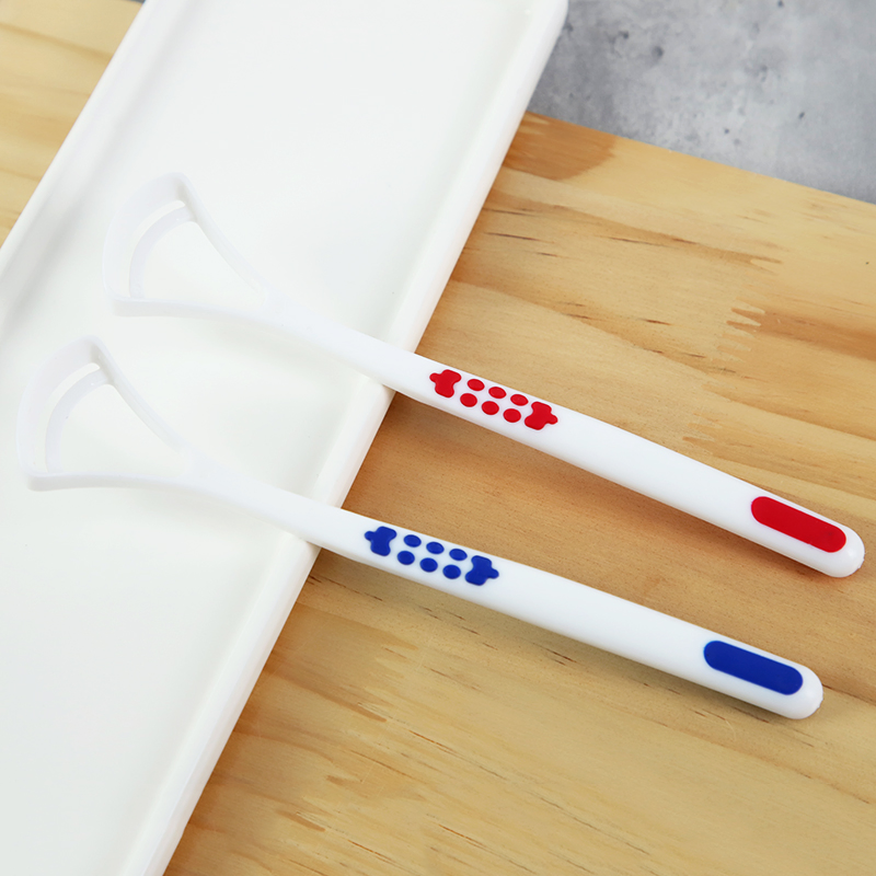 Dental Clean Personal Oral Hygiene Plastic Tongue Cleaning Brush Rubber Tongue Scraper for Sale