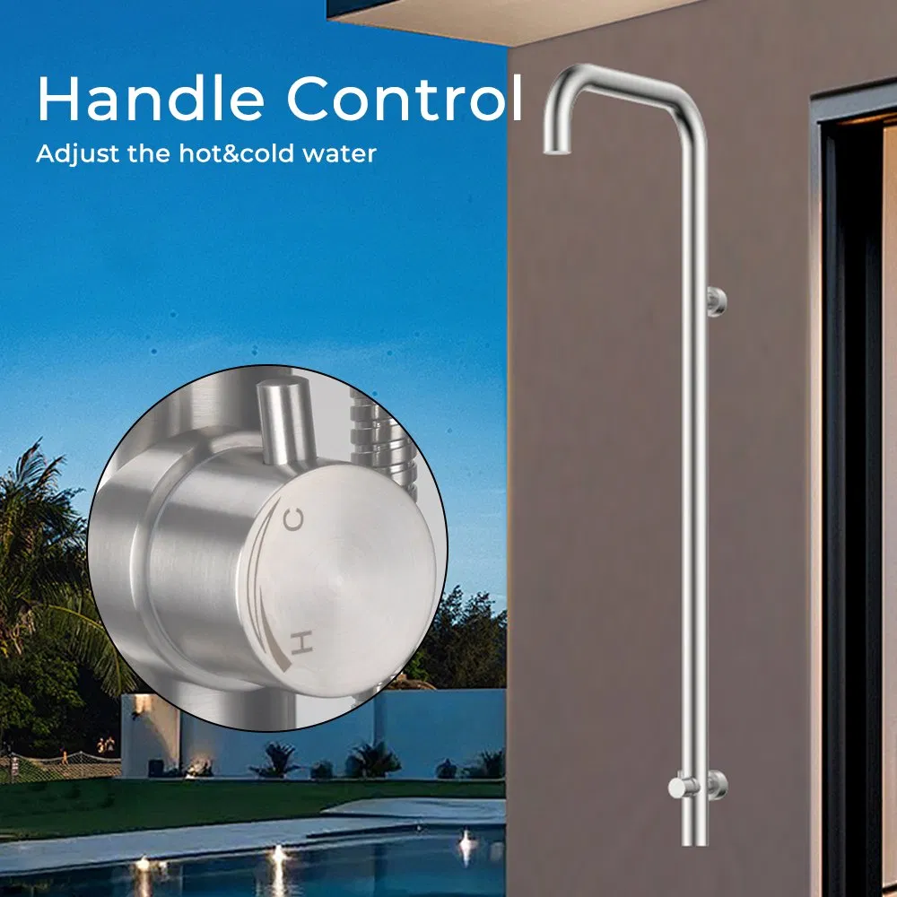 Durable Outdoor Pool Shower with Stainless Steel in-Wall Design
