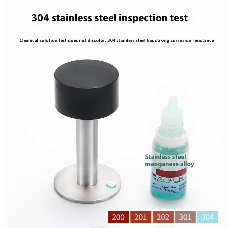 304 Stainless Steel Solid Non-Drilled Dual-Purpose Fingerprint Lock Anti-Collision Device Rubber Door Stopper