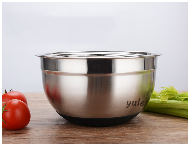 Colorful Stainless Steel Mixing Bowl Set with Colorful Silicone Bottom