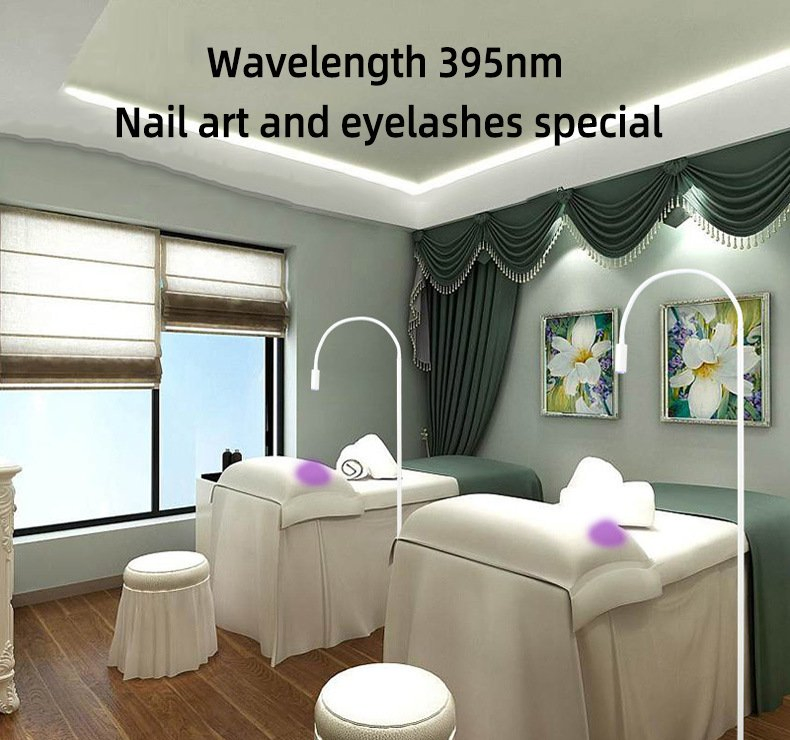 Best Price Eyelash Extensions Tools Kit Beauty Salon 395-400nm 5W Purple UV/LED Lash Lamp with Base Stand