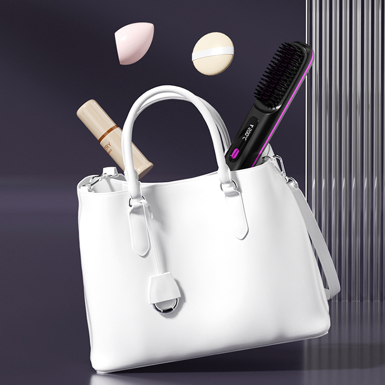 Cordless Hot Comb Hair Brush for Women with Overcharge Protection, Quick Heat in 20s, Perfect for on-The-Go Styling