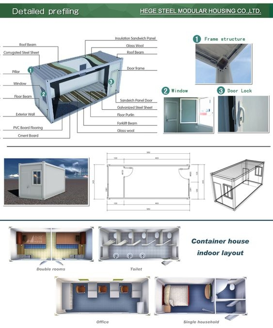 Quick LCL Mobile Home Container House Temporary Prefab Building Site Office Building Accommodation Room