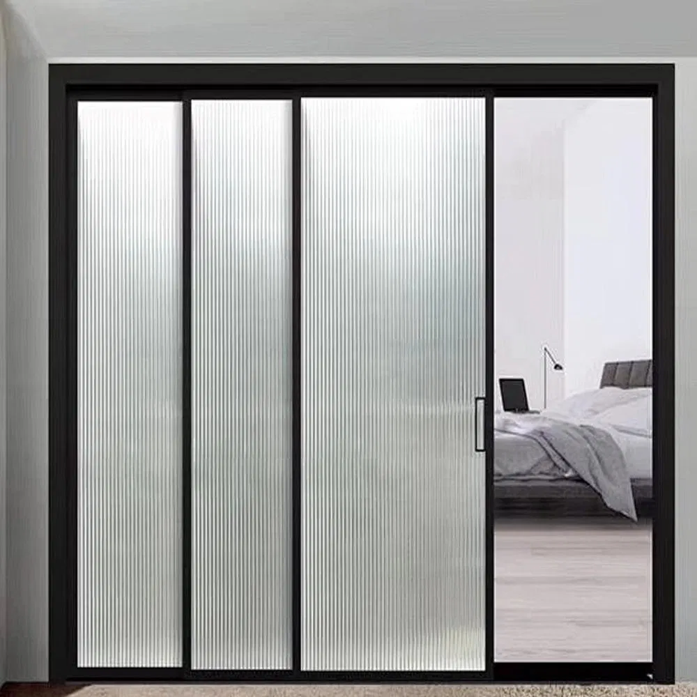 Раздвижная алюминиевая дверь с двойным стеклопакетом