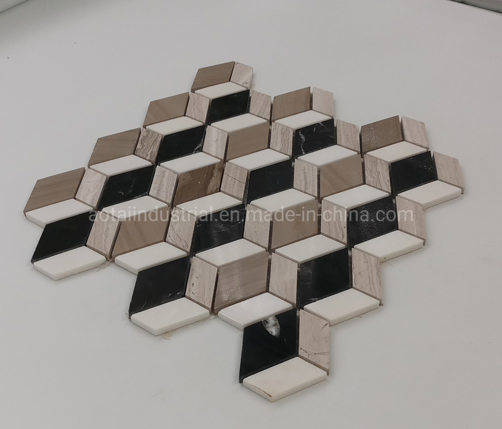 Мозаика из серого и черного мрамора