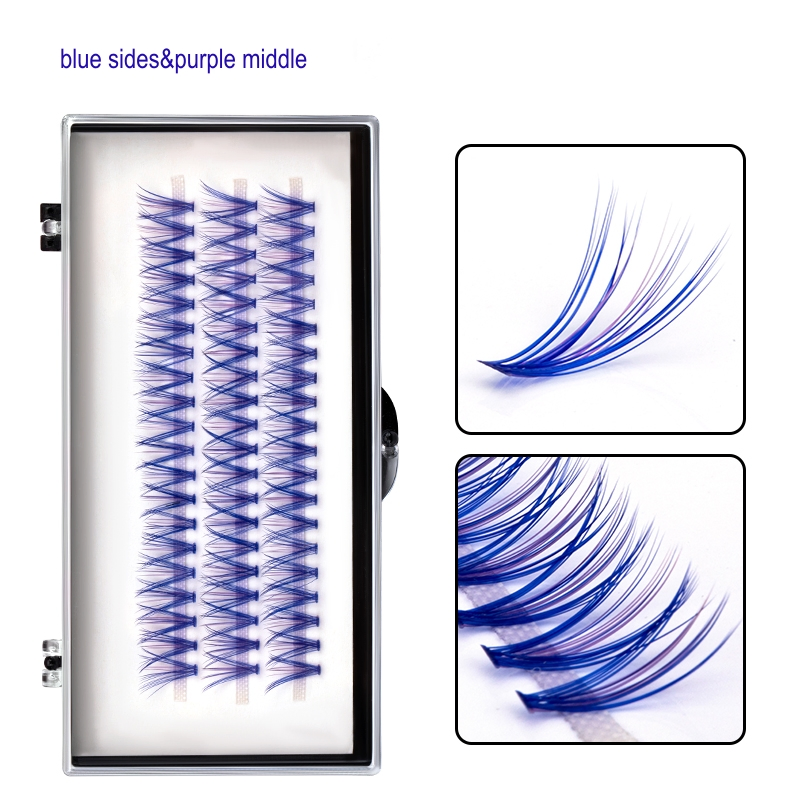 DIY False Eyelashes Fashionable Colored Cluster Lashes in J Curl