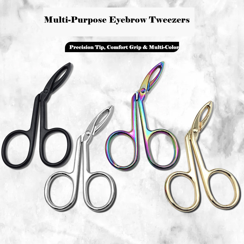 Salon Gold Plated Titanium Grooming Beauty Hair Removal Makeup Artist Eyebrow Tweezers