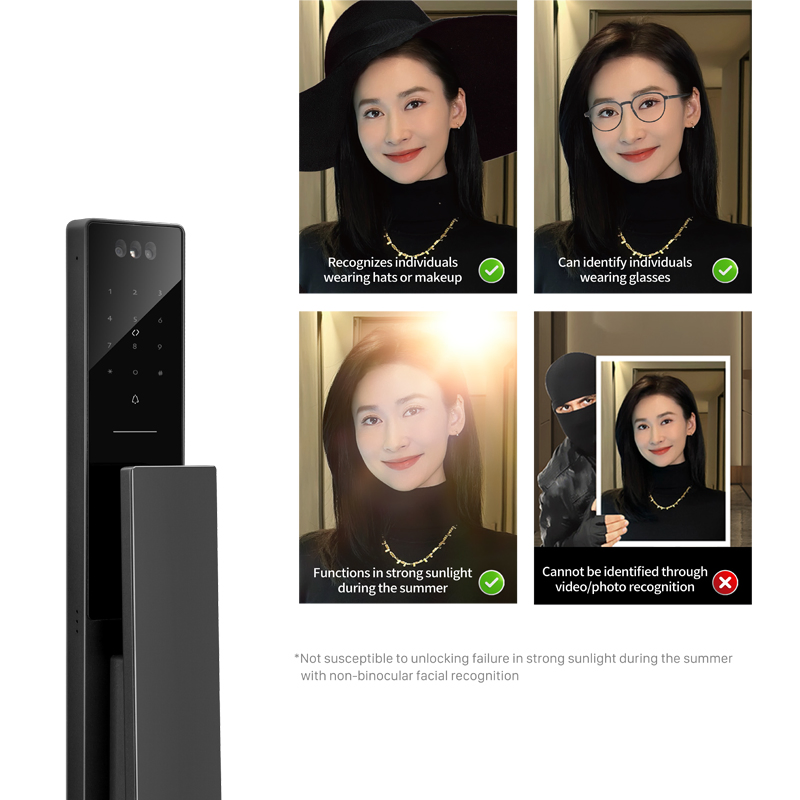 Source Factory Biometric Fingerprint Face Recognition Door Lock Camera Door Lock Sliding Door Lock for Hotel Door