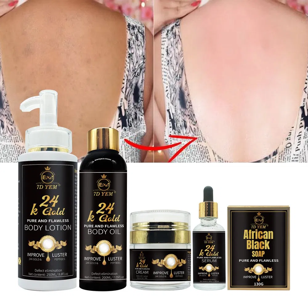 Best Skin Whitening Kits Skin White Glutathione 24 K Gold Skin Whitening Series Whitening Sets for African People Skin