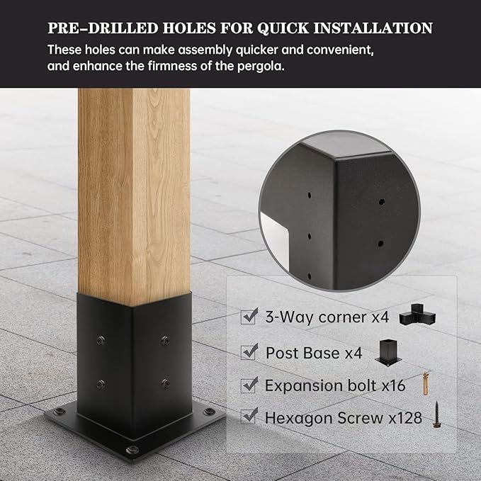 Steel Fence Post Anchor for Deck Porch Railing Fence Pergola Support