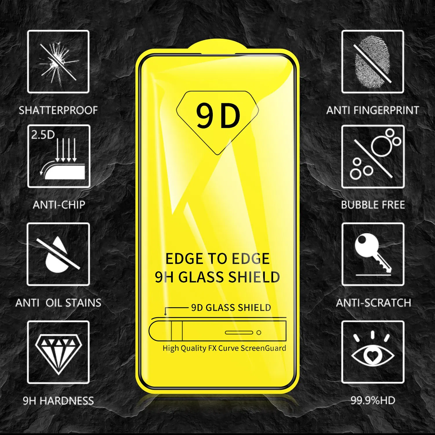 Защитное стекло 9D Full Glue для Huawei Y5-Y9 (2016-2020)