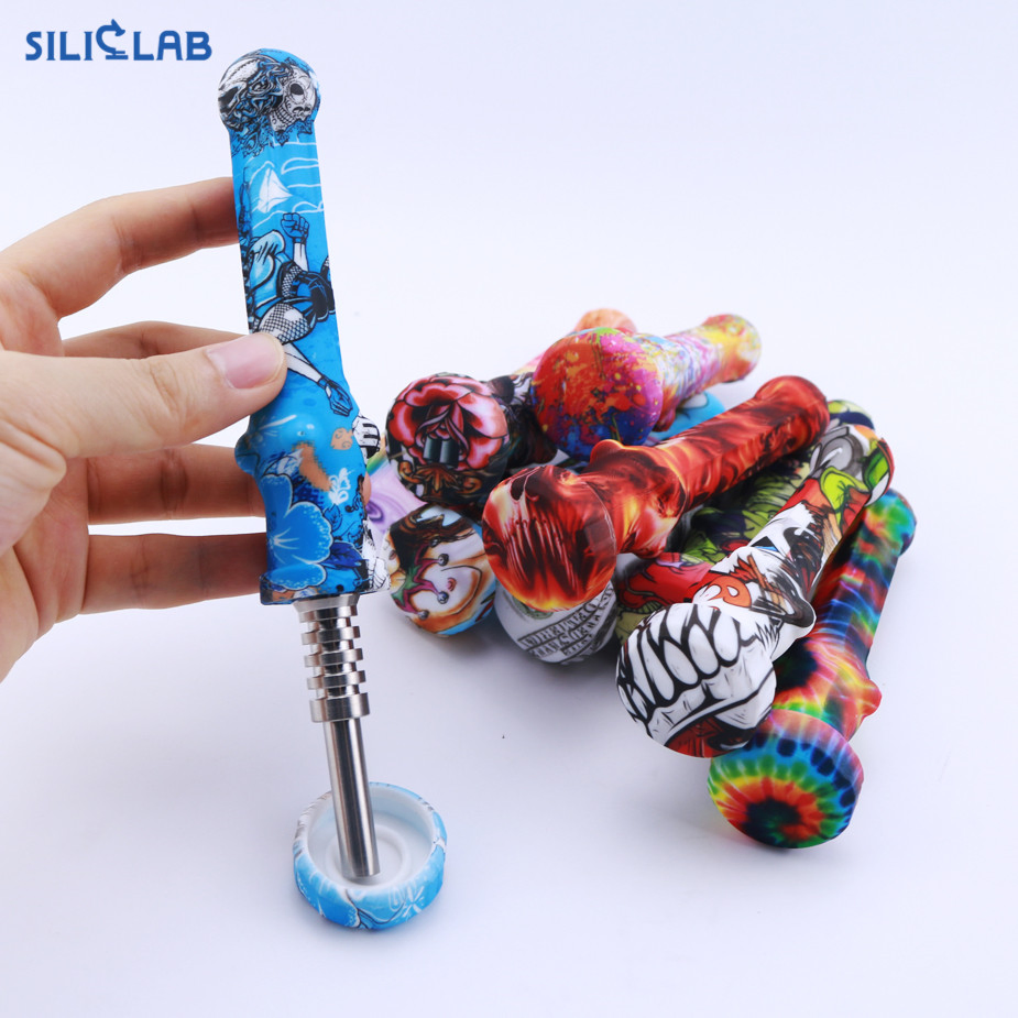 Nectar Collector 14mm Titanium Nail DAB Rig Smoking Pipe Silicone