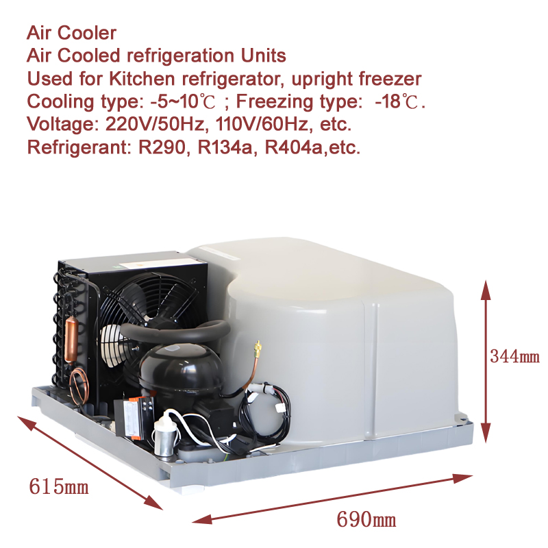 S-M5u 220V 2-8 Degree Below 600L Cooler Unitsair Cooled Refrigeration Units R290 Compressor Units for Kitchen Upright Refrigerator Freezer Top Monted for Europ