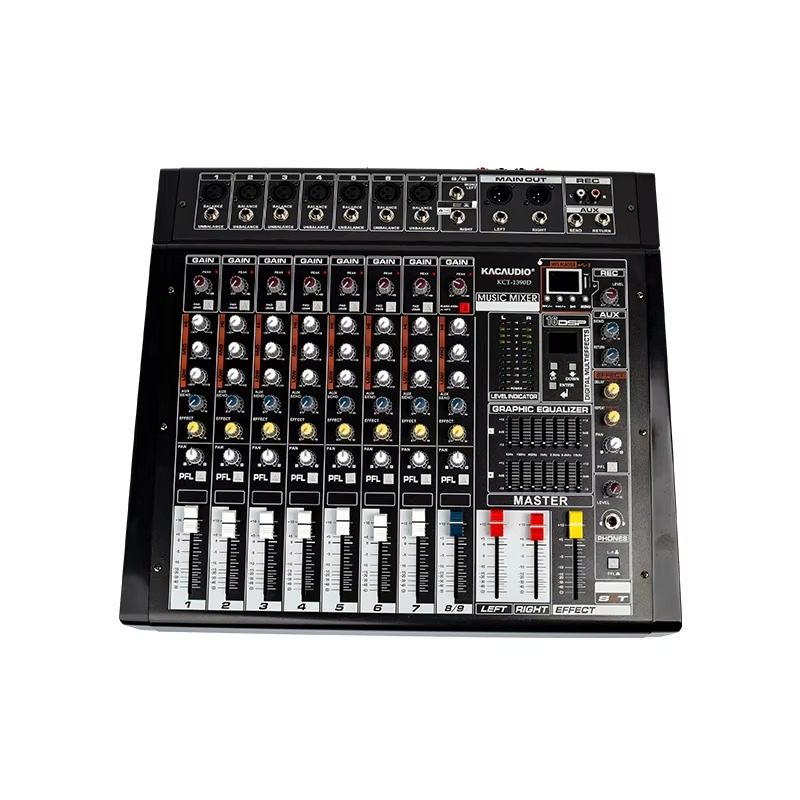 9-канальный DJ микшер с усилителем 350Вт