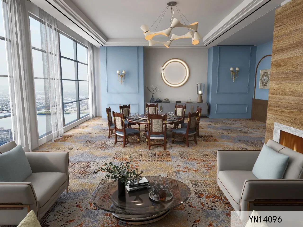 Mat Wholesale Shining Marble Indoor Commercial Hotel Floor Wool Dining Banquet Hall Carpet