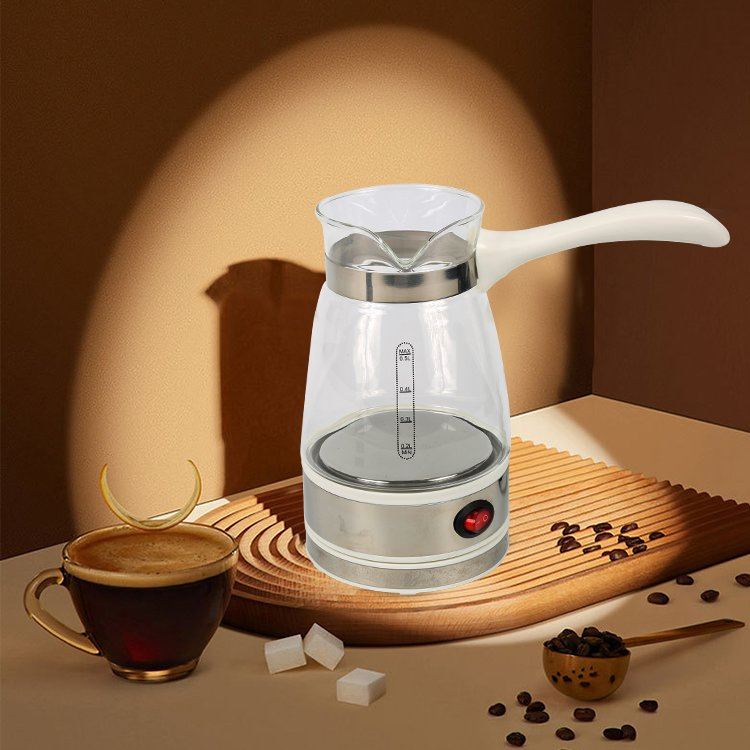 Portable Electric Glass Coffee Pot Turkish Coffee Maker Machine Standard Electric Teapot for Home Office Use