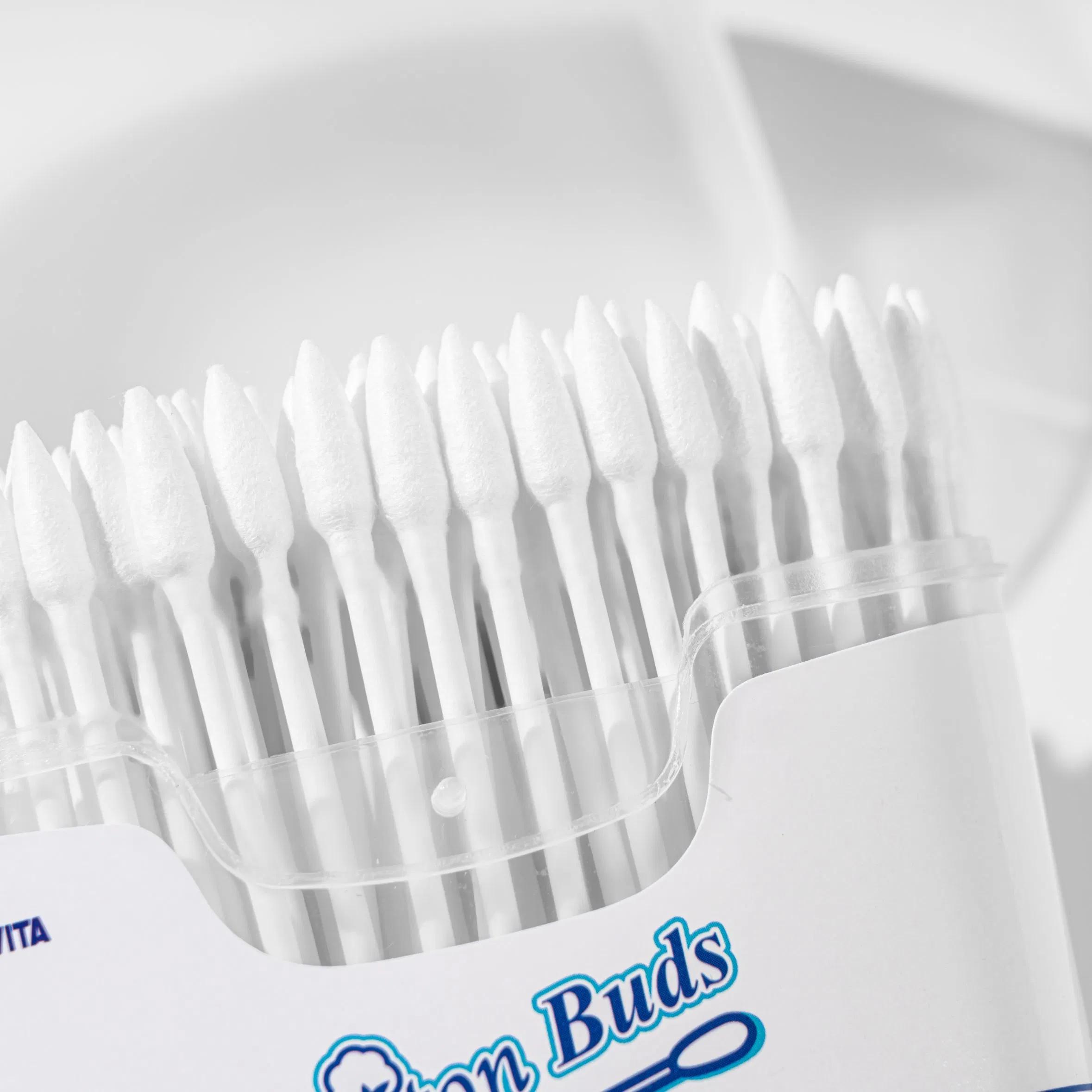 Eco-Friendly 300 PCS Cotton Buds with Easy Access Pop-up Box