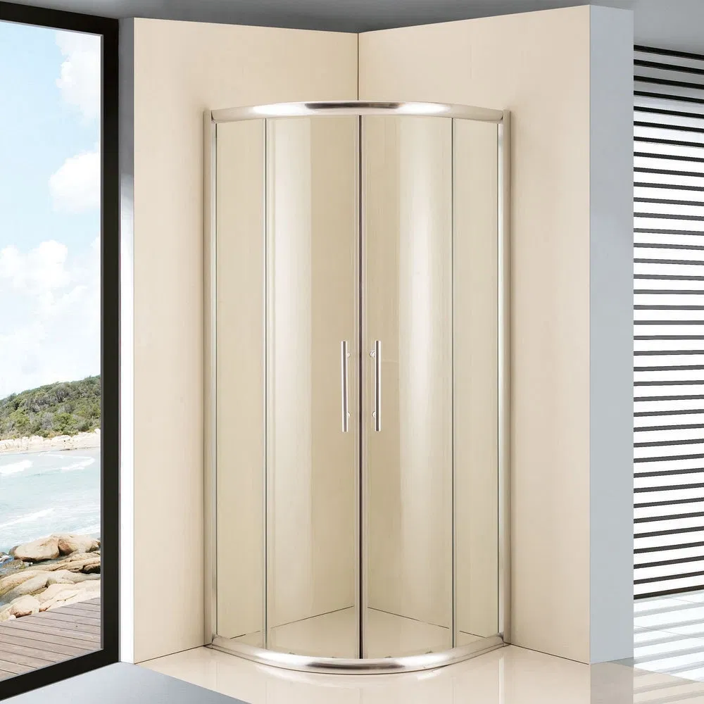 Deformation Resistant Tempered Glass Sliding Bathroom Shower Enclosure for Chain Hotels