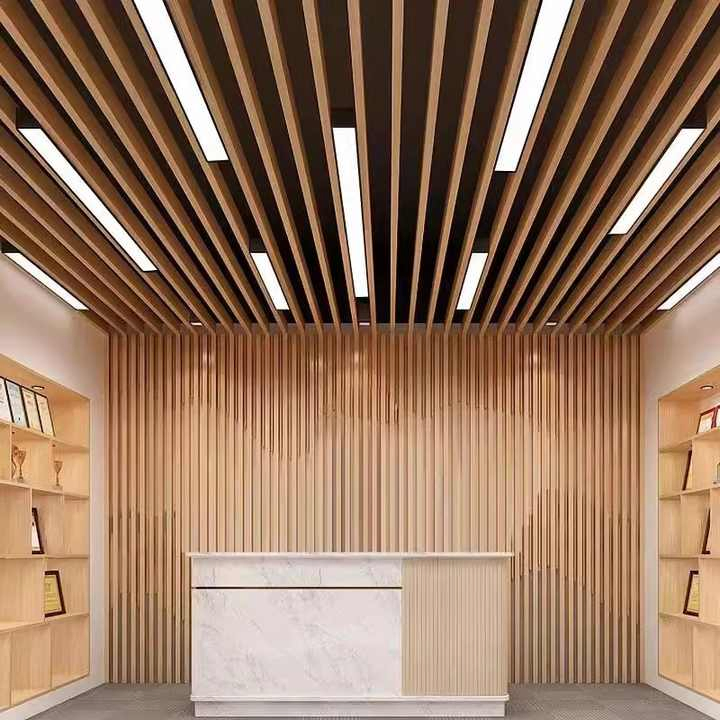 Premium Brushed Aluminum Strip Ceiling for Commercial Exhibition Halls