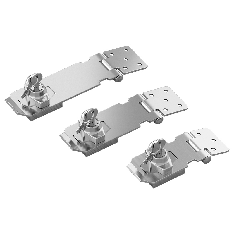 Door Hasp Latch Locks with Padlock and Screws, Extra Thick Stainless Steel Door Latch Lock Padlock with Key for Furniture J702A