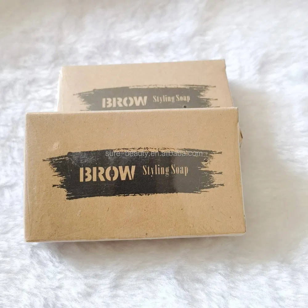 Private Label Natural Brows Soap Long Lasting Brow Styling Soap with Eyebrow Brush