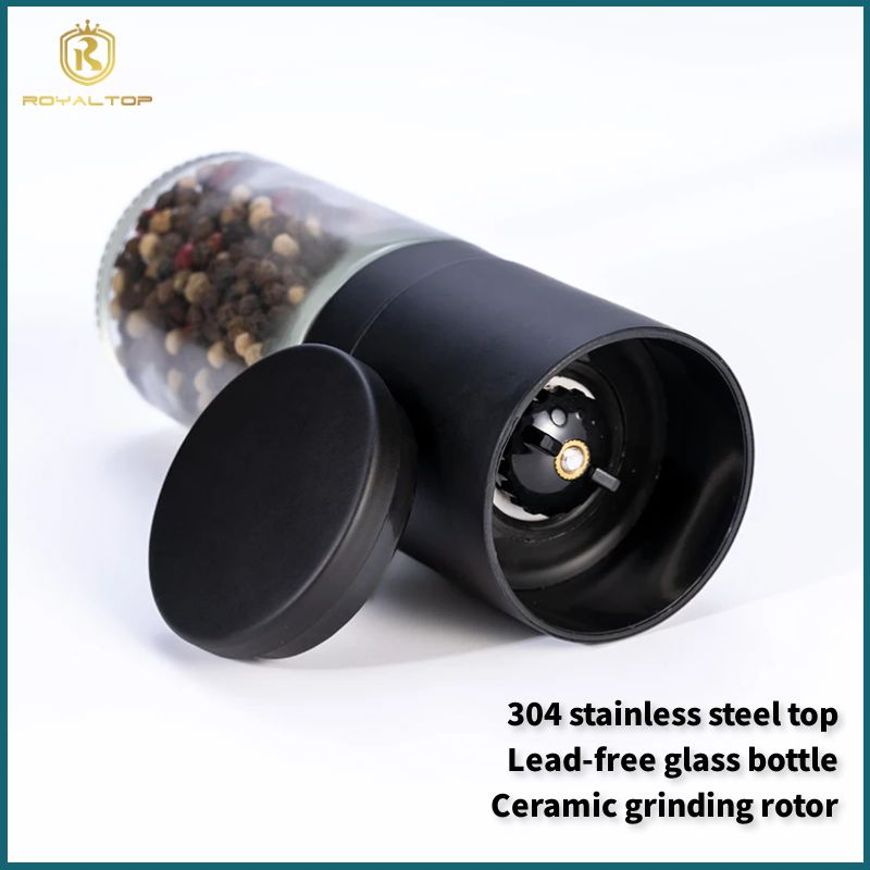 Стеклянная мельница для специй с ручной крышкой, 100 мл