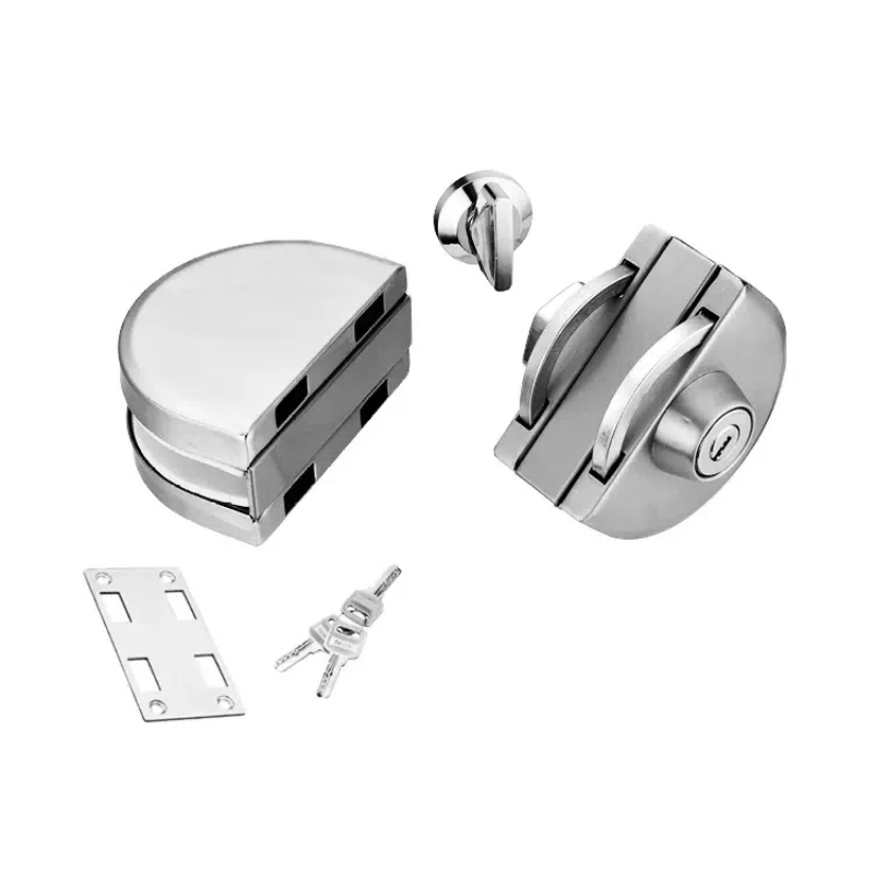 Glass Door Stainless Steel Safe Electric Fingerprint Smart Lock Handle Nickel Brushed
