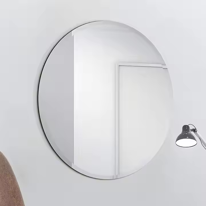 Round Wall - Mounted Frameless Bathroom Mirrors Made in China: High - Quality Aluminum/Aluminium Mirror Sheet Used