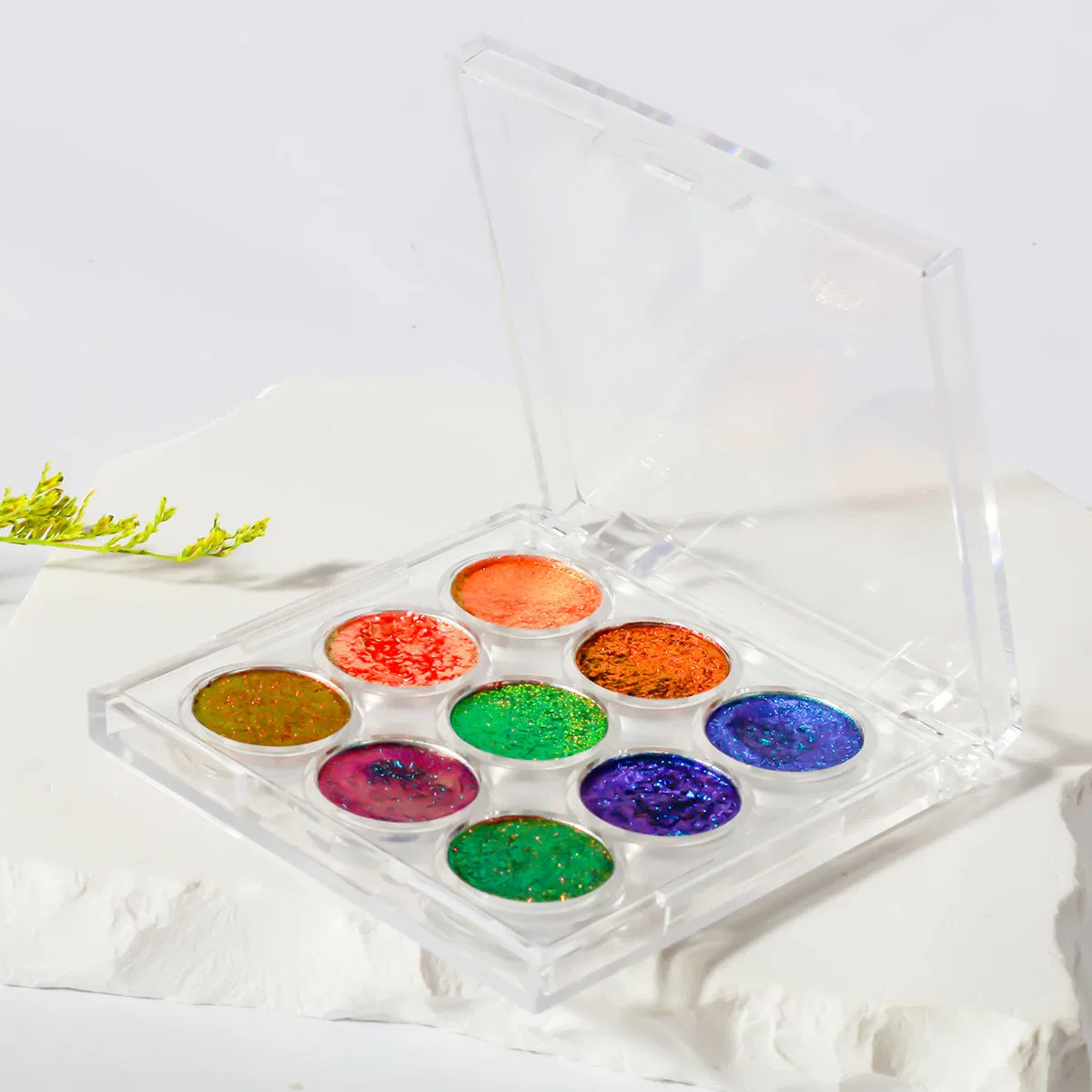 Private Label Glitter Eye Shadow Palette with Shimmer Finish