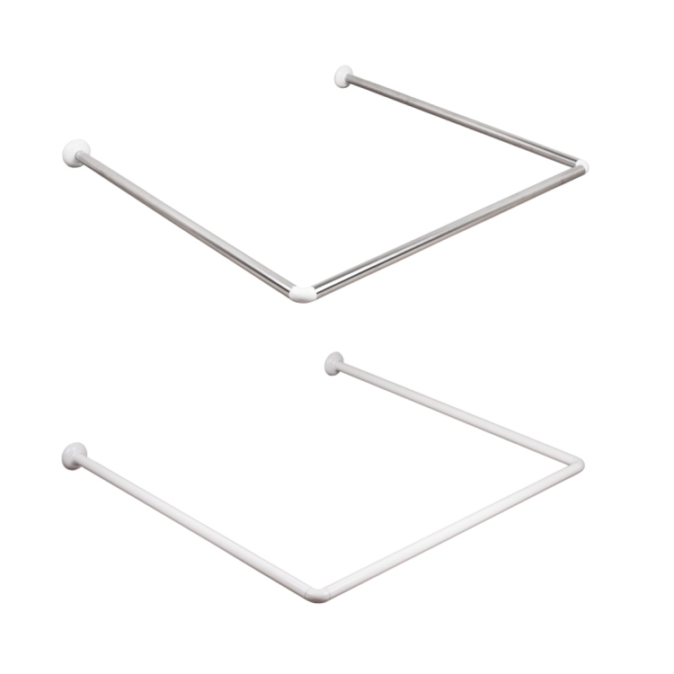 Sanipro Wall Mounted Drill Free Bathroom Curtain Hanger Pole Partition U Type Stainless Steel Shower Curtain Rod