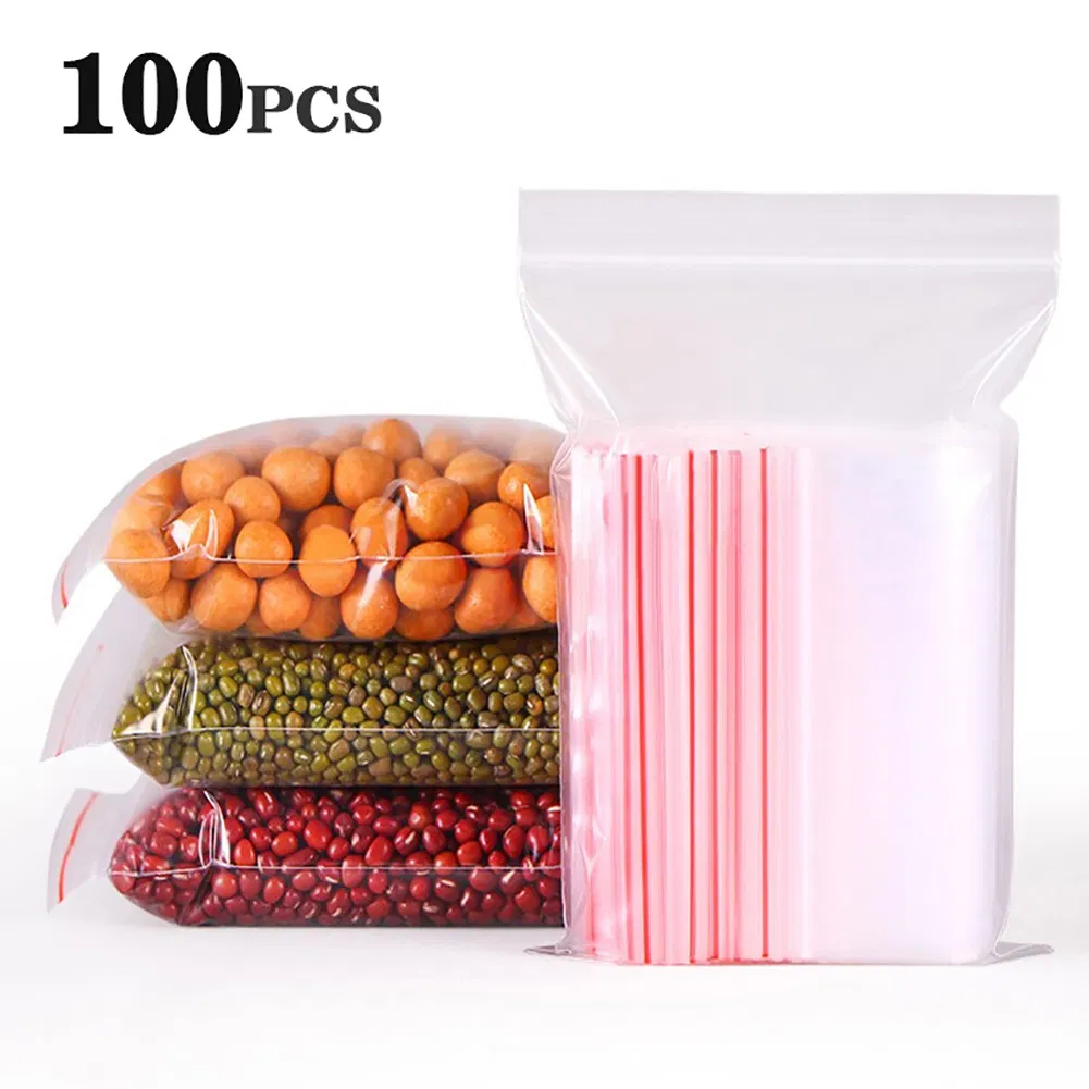 B PA Free Clear Transparent PE Zip Lock Zipper Plastic Poly Bag for Food Packaging in Stock
