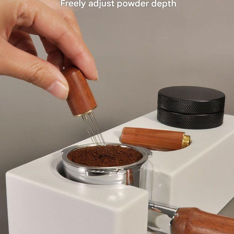 Деревянная мини-мешалка для кофе с иглой для взбивания