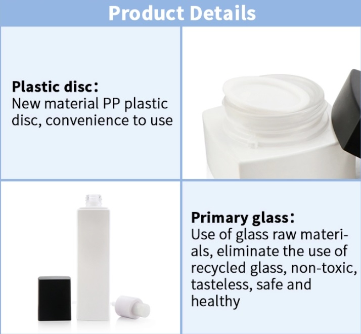 30g 50g 40ml 100ml 120ml Cosmetic Glass Bottle Sets Glass Jar for Skincare Face Cream Lotion Bottle