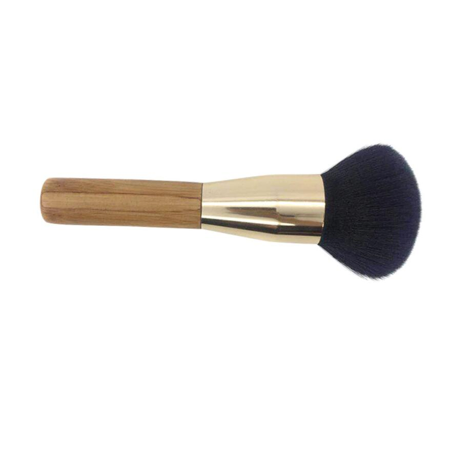 OEM Design High Quality Wooden Handle Powder Brush with Soft Synthetic Hair