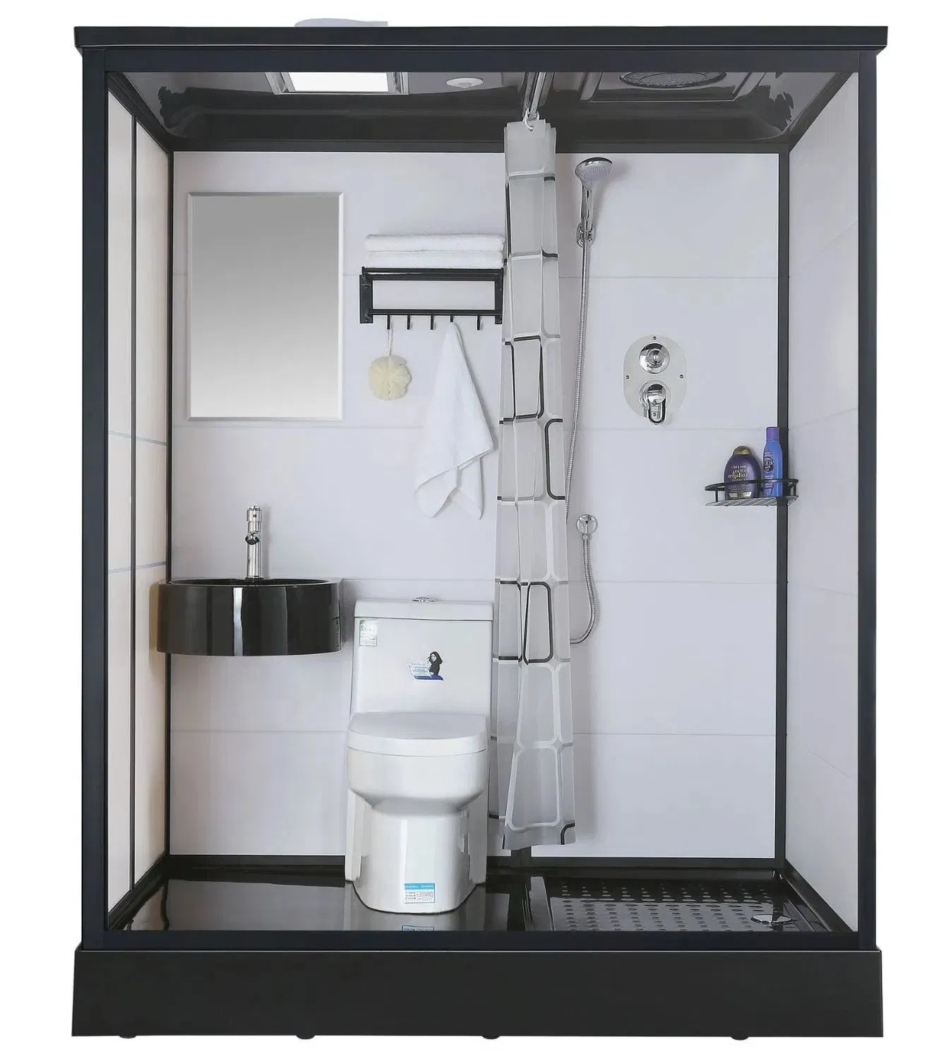 Modern Prefab Toilet Bathroom with Elegant Glass Shower Cabin