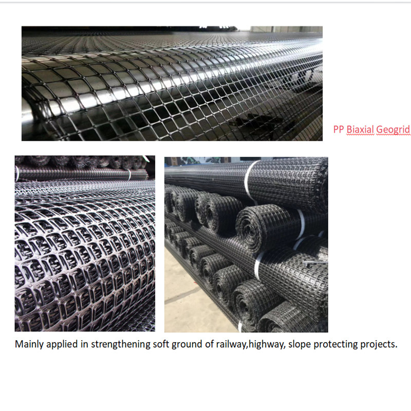 PP Biaxial Geogrid Geotextile Grid PE Geogrid Plastic Biaxial Geogrids