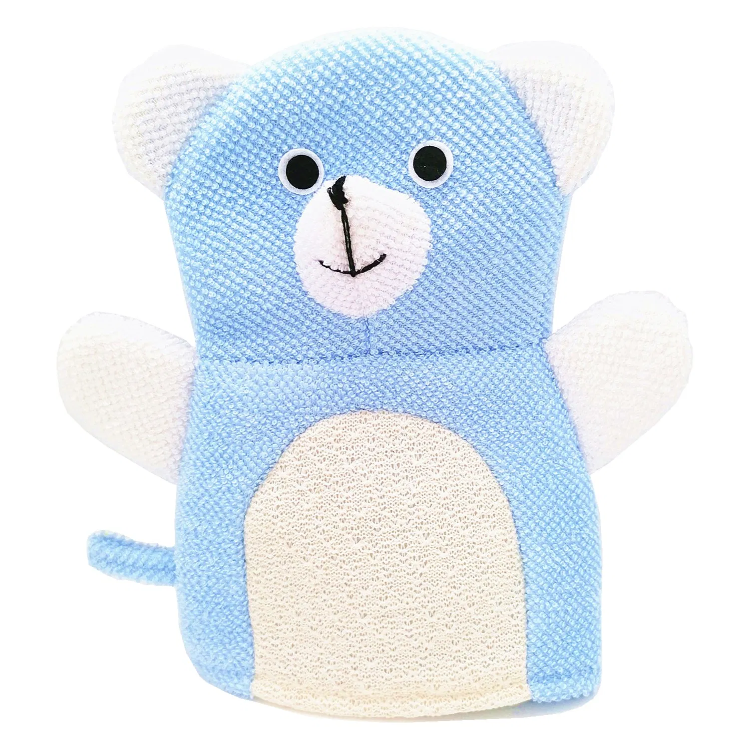 Cartoon Blue Little Bear Colored Toy Soft Scrubber Shower Washing Baby Bath Bathing Mitt Glove for Kids Children, Baby, Toddler