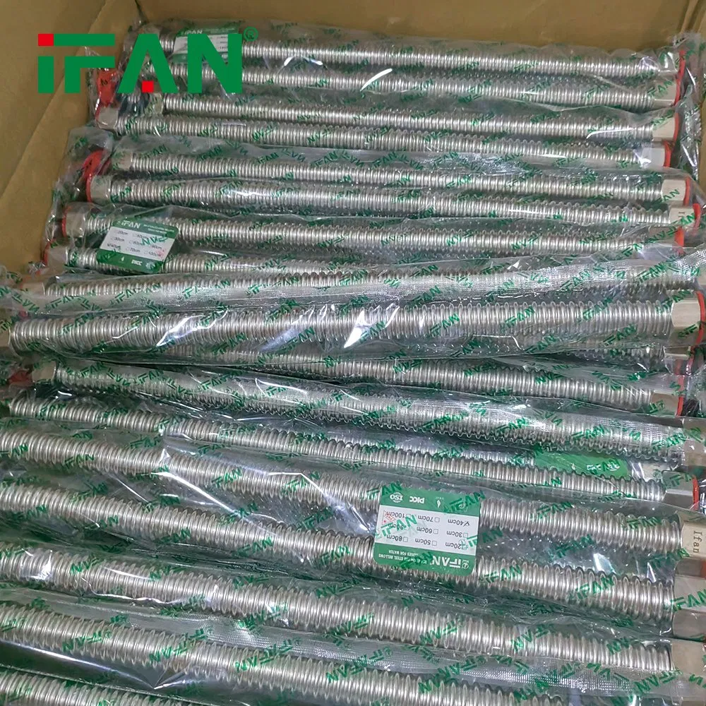 Ifan Corrugated Flow Resistance Water Pipe Stainless Steel Hose Flexible Ss Metal Pipe with High Flexibility