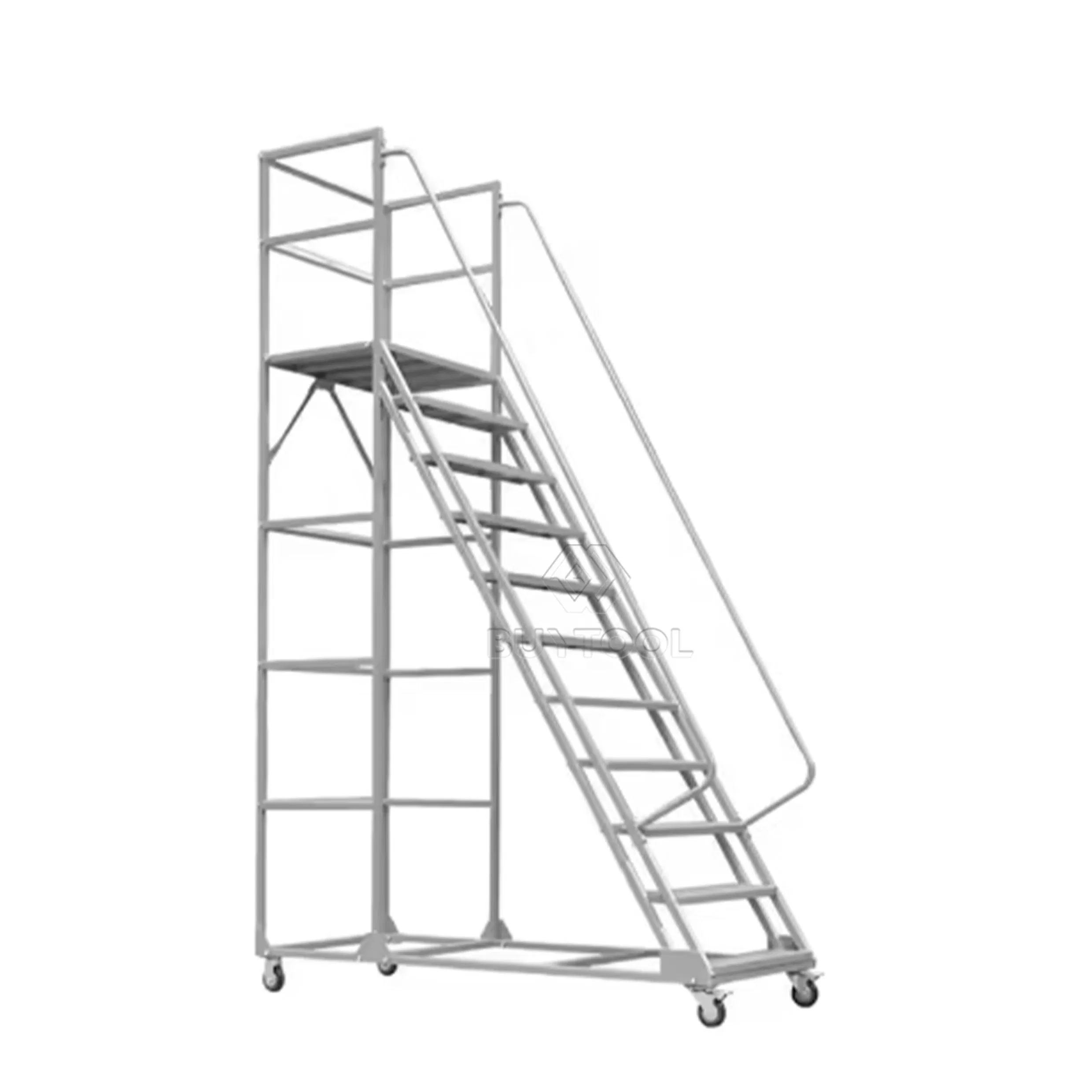 Mobile Step Ladder Muted Climbing Platform for Warehouse Supermarket Use