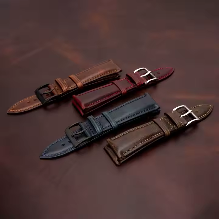 Sublimation Genuine Leather 20/22 mm Vintage Oil Wax Calf Leather Watch Strap/Band